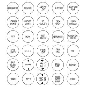Bep Label Set Micro Switch Panels Power Boat
