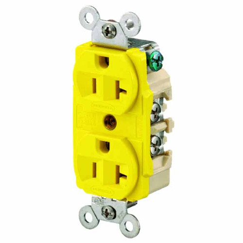 20A 125V 2P 3W yellow straight blade duplex receptacle