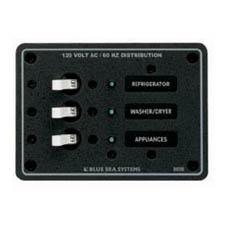 Blue Sea Panel 230Vac 3 Circuit Breaker