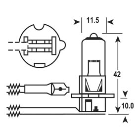 Bulb 12V 55W Quartz H3 Each