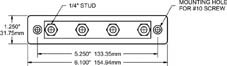 Blue Sea Busbar 4X1/4"Stud Common Bus 150A