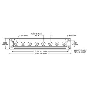Blue Sea Powerbar 600Amp Bus 3/8" Studs X8