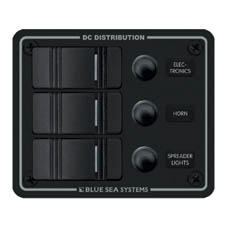 Blue Sea 3-Pos Ip66-W/Proof V C/B Panel Bk