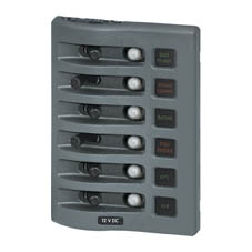 Blue Sea 6-Pos Ip67 W/Proof V Panel Grey
