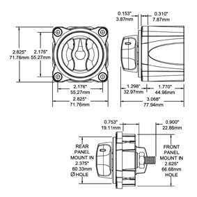 Blue Sea Mini Switch On/Off With Key 300A