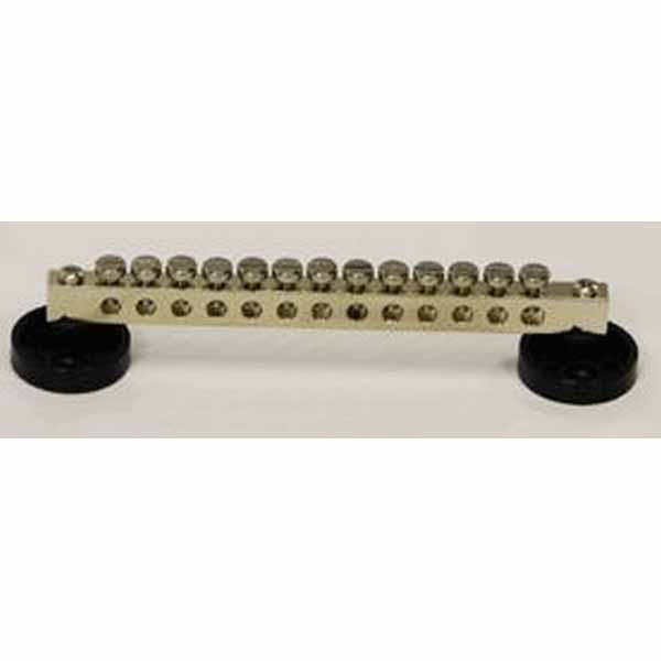 Busbar 12way 116x20mm 100amp Cable Entry 1 x 5mm & 12 x 4mm