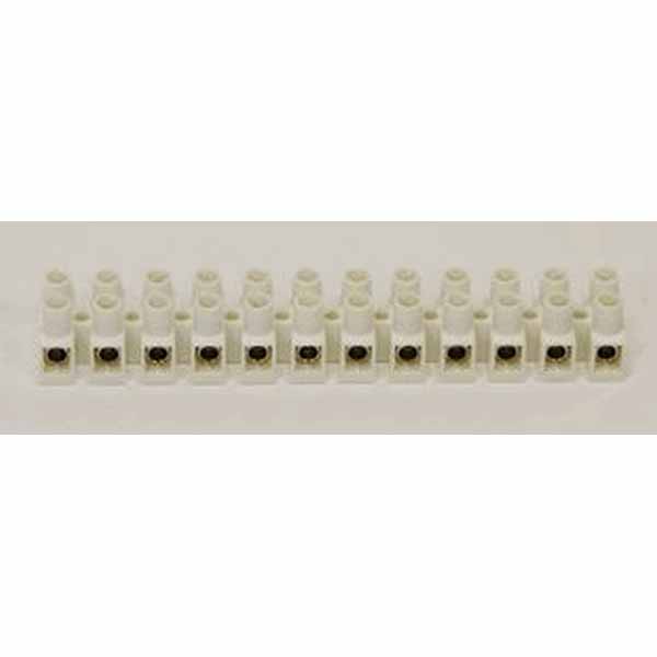 Connector Strip CS2 10A 12 way Nickel Brass Leaf Protection
