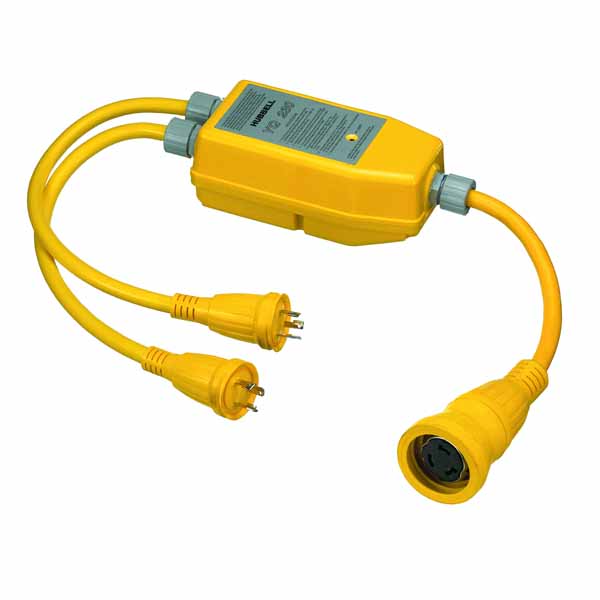 Y adaptor - 50A 125/250V plug with two 30Aá125V receptacles