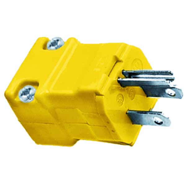 15A 125V 2P 3W straight blade nylon Valise plug