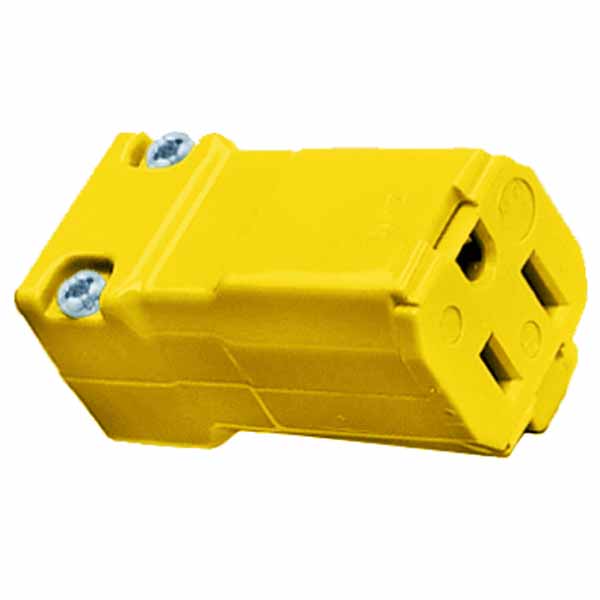 15A 125V 2P 3W straight blade nylon Valise connector body