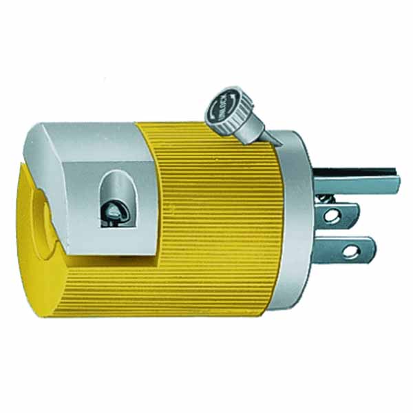 15A 125V 2P 3W straight blade Insulgrip plug w/locking screw