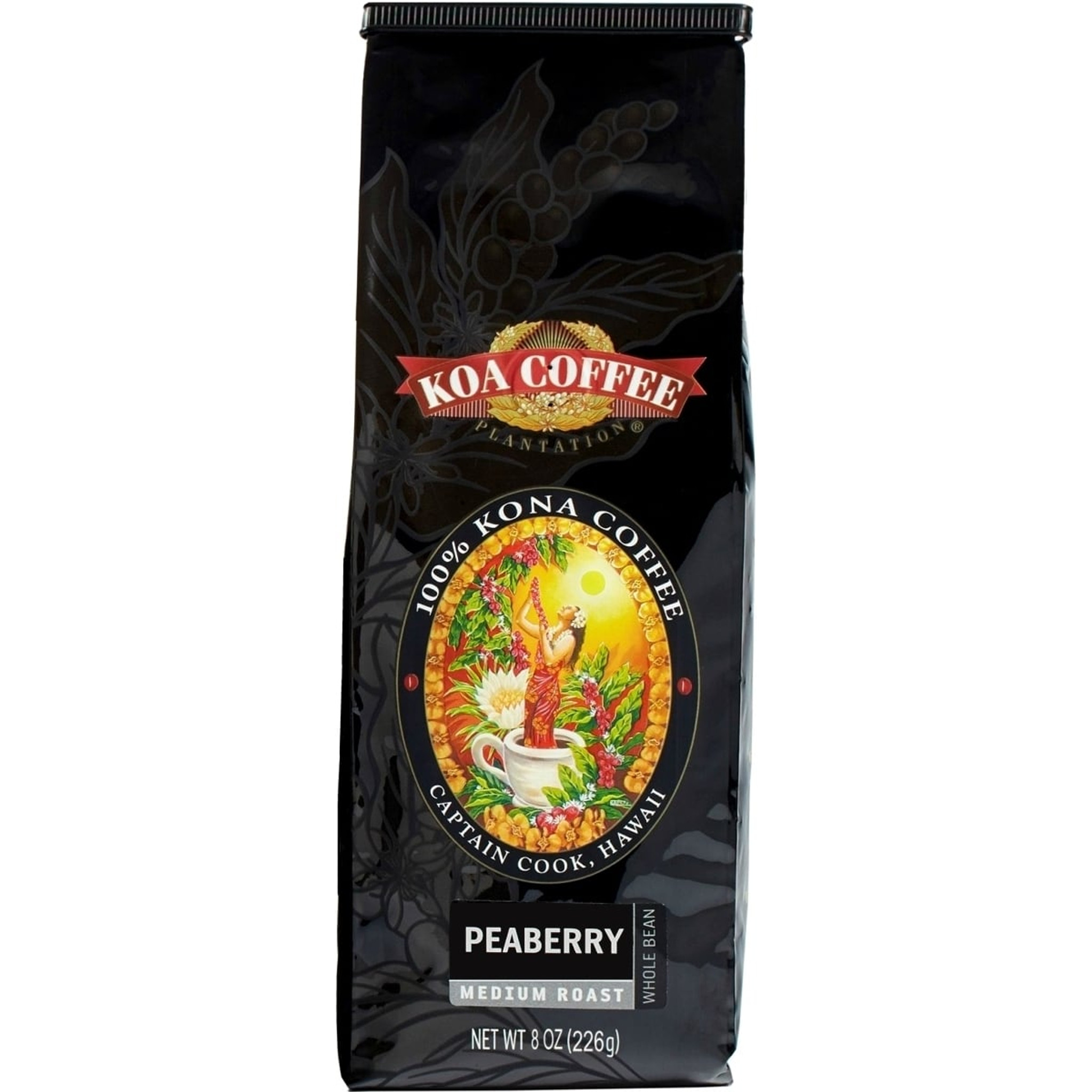 Peaberry Medium Roast Whole Bean Kona Coffee