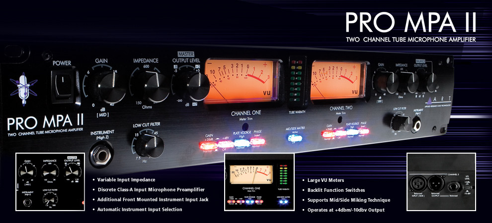 ART - Pro MPA II Stereo Microphone Preamp - STL Pro Audio