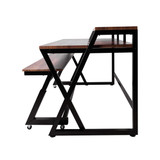 Wavebone - HEADQUARTER Studio Desk with Height adjustable Keyboard Stand - Classic Wood