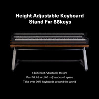 Wavebone - HEADQUARTER Studio Desk with Height adjustable Keyboard Stand - Classic Wood