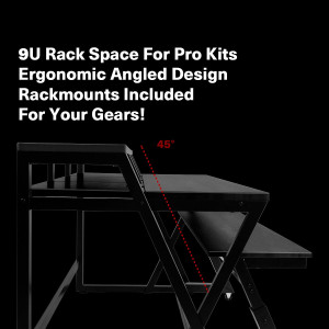Wavebone - HEADQUARTER Studio Desk with Height adjustable Keyboard Stand + Cable Tray  Bundle