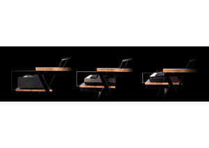 Wavebone - HEADQUARTER Studio Desk with Height adjustable Keyboard Stand + Cable Tray  Bundle