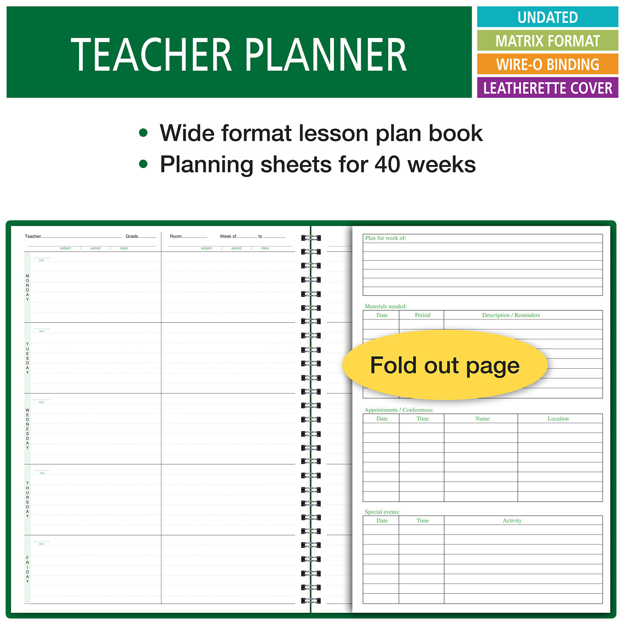 6 Period WIDE Teacher Lesson Plan Book (6WPL) - AJ-M88T-SCOW - Elan Publishing Company 6-period-wide-teacher-lesson-plan-book-6wpl-aj-m88t-scow-elan-publishing-company