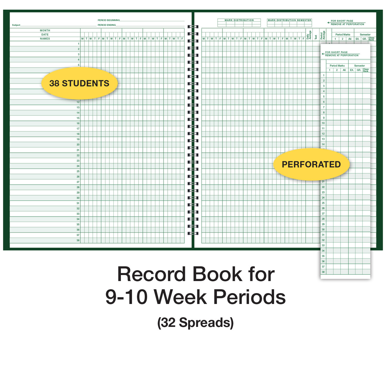 Ward Combination 910 Week Class Record + 8 Period Lesson Plan Book