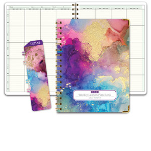 Hardcover Teacher Lesson Plan 8 Period: Days Vertically Down The Side (Rainbow Gold Marble) Hardcover Teacher Lesson Plan 8 Period: Days Vertically Down The Side (Rainbow Gold Marble)