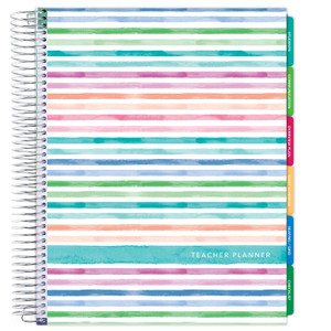 Elan Publishing Company DELUXE Undated Teacher Planner: 8.5x11 Includes 7 Periods, Page Tabs, Bookmark, Planning Stickers, Pocket Folder Daily Weekly Monthly Planner Yearly Agenda (Watercolor Stripes) (Watercolor Stripes) Elan Publishing Company DELUXE Undated Teacher Planner: 8.5x11 Includes 7 Periods, Page Tabs, Bookmark, Planning Stickers, Pocket Folder Daily Weekly Monthly Planner Yearly Agenda (Watercolor Stripes) (Watercolor Stripes)
