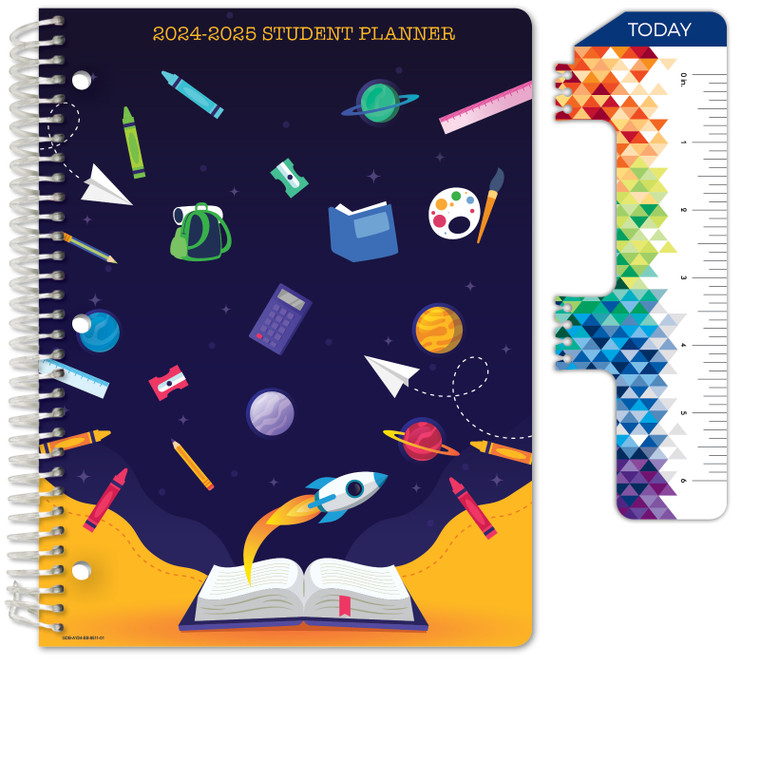 Elementary Student Planner AY 2024-2025 - Block Style - 8.5"x11" (Subjects Rocket)