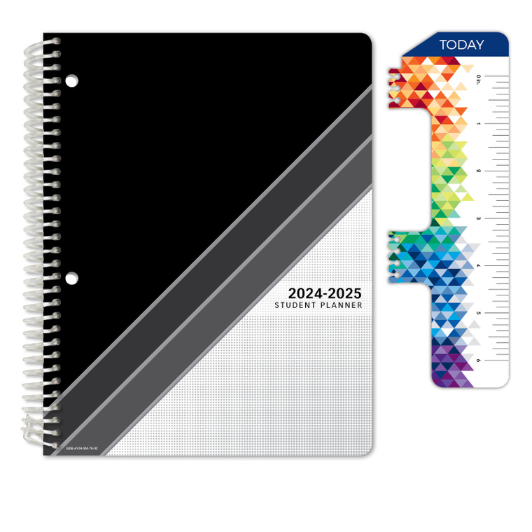 Secondary Student Planner AY 2024-2025 - Matrix Style - 7"x9" (Black Stripe)