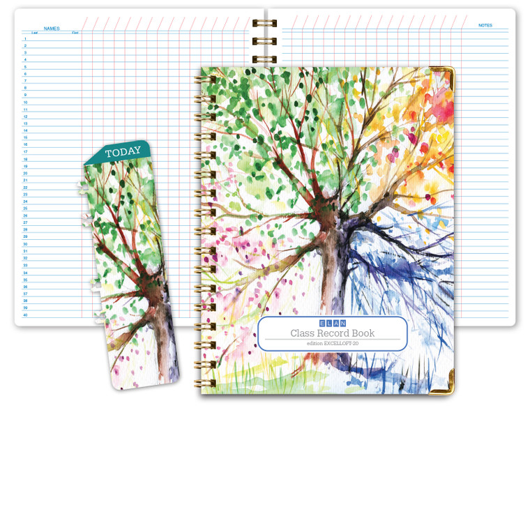 Hardcover Unstructured Class Record Book (Tree Seasons)