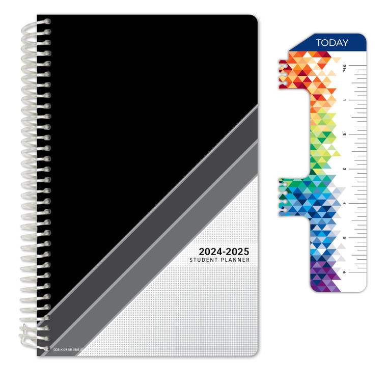 Secondary Student Planner AY 2024-2025 - Matrix Style - 5.5"x8.5" (Black Stripe)