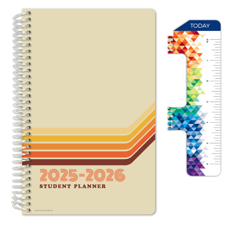 Secondary Student Planner AY 2025-2026 - Matrix Style - 5.5"x8.5" (Retro)