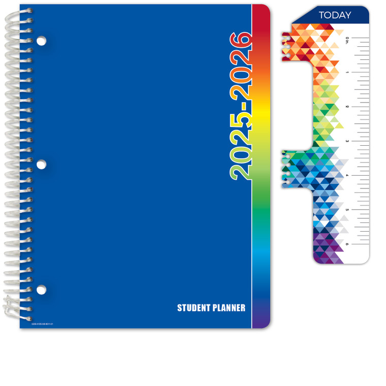 Secondary Student Planner AY 2025-2026 - Block Style - 8.5"x11" (Blue Colors)
