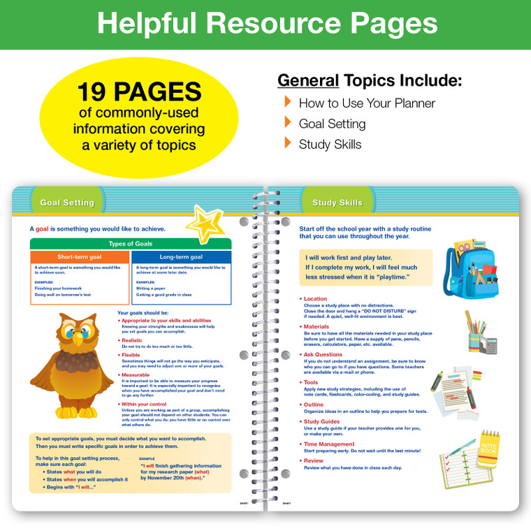 Global Datebooks Elementary Student Planner AY 2026-2027 - Matrix Style - 8.5"x11" (Corkboard)