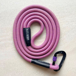 Ruff Buddy Climbing Rope Dog Leash Cali 6ft L Full Rope Black Purple Hook Ruff Buddy Climbing Rope Dog Leash Cali 6ft L Full Rope Black Purple Hook