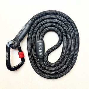Ruff Buddy Climbing Rope Dog Leash Stealth 5ftL Red Carabiner Main Ruff Buddy Climbing Rope Dog Leash Stealth 5ftL Red Carabiner Main