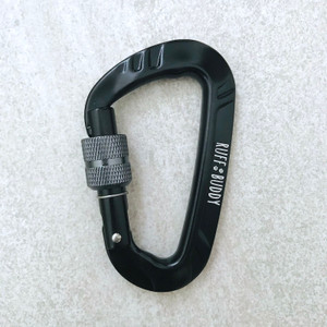 Ruff Buddy Dog Leash Carabiner Hook - Black with Gun Metal Trim