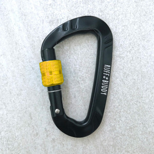 Ruff Buddy Dog Leash Carabiner Hook - Black with Golden Trim Ruff Buddy Dog Leash Carabiner Hook - Black with Golden Trim