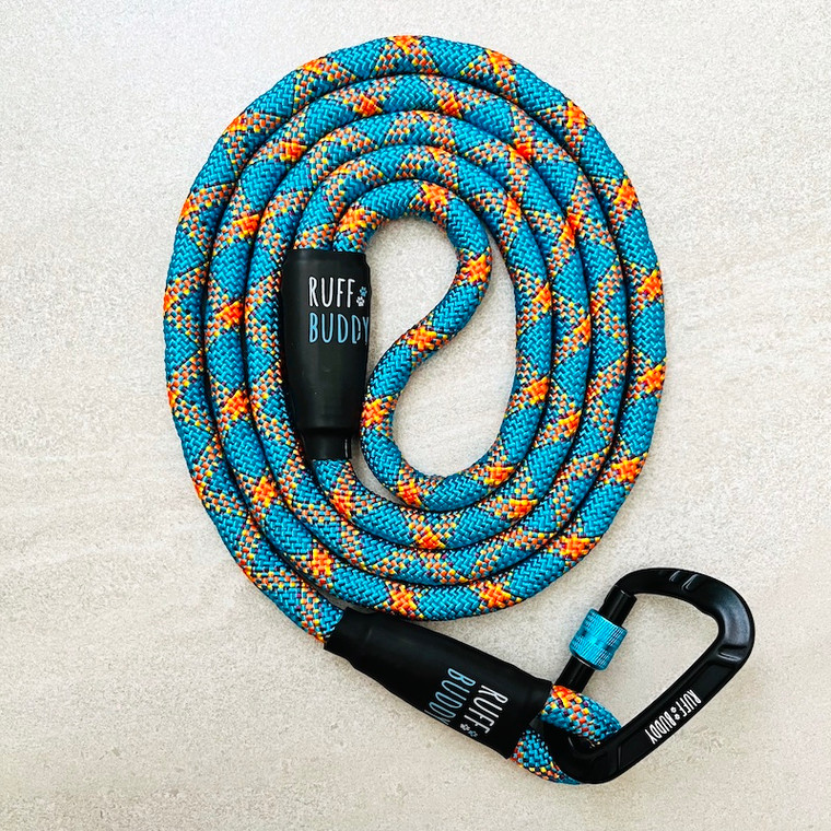 Ruff Buddy Climbing Rope Dog Leash Coral Reef 6ft Full Rope