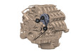 Holley Ford 7.3L GODZILLA Alternator and Bracket Kit