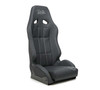 NRG Defender Water Resistant Steel Frame Suspension Seats Black w/ Black Trim & Yellow Embroidery - DF-100BK-S Photo - Primary