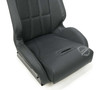 NRG Defender Water Resistant Steel Frame Suspension Seats Black w/ Black Trim & Yellow Embroidery - DF-100BK-S Photo - Close Up