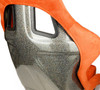 NRG FRP Bucket Seat ULTRA Edition W/ Grey Pearlized Back / Orange Microfiber Material - Large - FRP-302OR-ULTRA Photo - Close Up