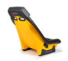 NRG GT Retro Bucket Seat - Black PVC Leather Yellow Stitching Yellow Glitter Fiberglass Back - PRI-100BK-ARCADE Photo - Close Up