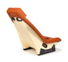 NRG GT Retro Bucket Seat - Brown PVC Leather Brown Stitching Off-White Fiberglass Back - PRI-100BR-STARDUST Photo - Close Up