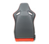 NRG Omega Reclinable Racing Seat (Pair) Red with Black Carbon Vinyl Back - RSC-750RD/BK L/R Photo - Close Up