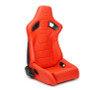 NRG Omega Reclinable Racing Seat (Pair) Red with Black Carbon Vinyl Back - RSC-750RD/BK L/R Photo - Close Up