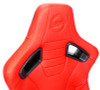 NRG Omega Reclinable Racing Seat (Pair) Red with Black Carbon Vinyl Back - RSC-750RD/BK L/R Photo - Close Up