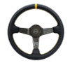 NRG Carbon Fiber Steering Wheel (350mm) Leather Trim w/Gold Stitching/Center Mark - RST-036CF-GD Photo - Primary