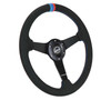 NRG Sport Wheel (350mm) 3 Solid Spokes - 1.5in Deep - Matte Black - Minty Fresh Miata Logo Etched - RST-037MB-SA-M3 Photo - Close Up