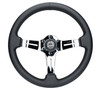 NRG Light Weight Gaming Steering Wheel - Splitz Chrome Silver Spokes Perforated Leather - ST-010CH-PR Photo - Primary