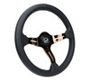 NRG Light Weight Gaming Steering Wheel - Splitz 350mm 3 Rose Gold Spokes Slits - Leather - ST-010RG-PR Photo - Close Up